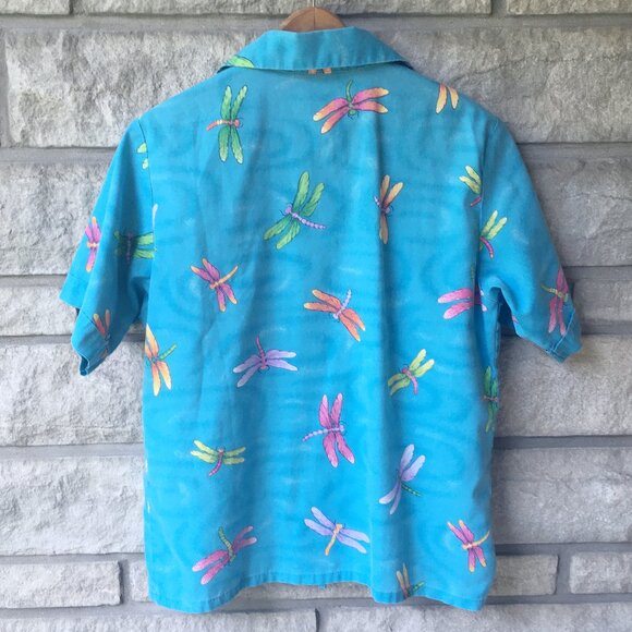 Vintage Dragonfly Novelty Button Down Blouse - Picture 3 of 3